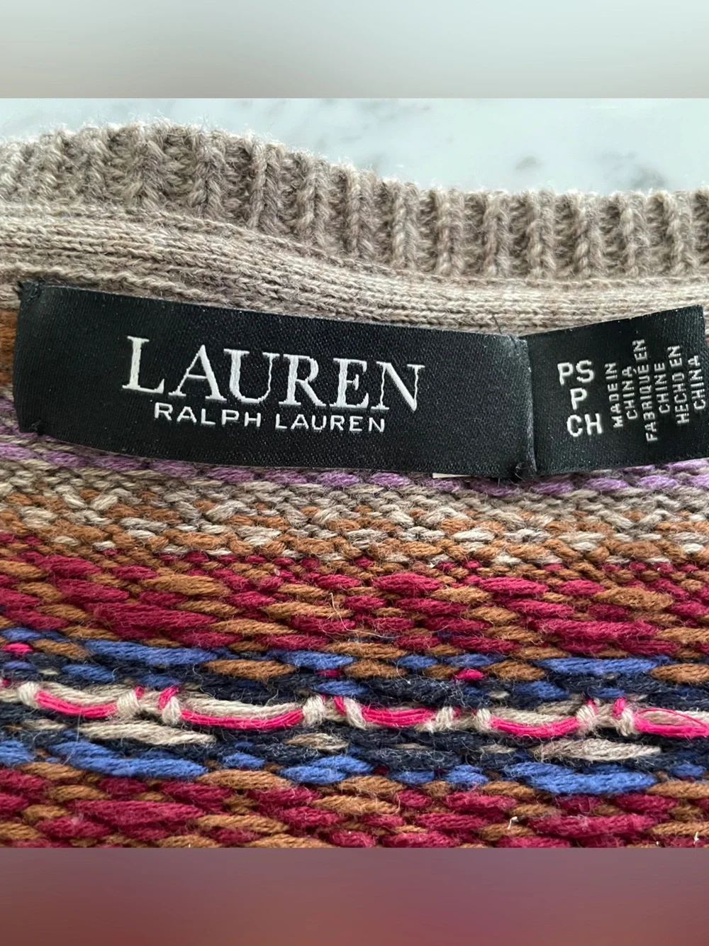 Beautiful Lauren Ralph Lauren Intarsia Sweater, natural materials